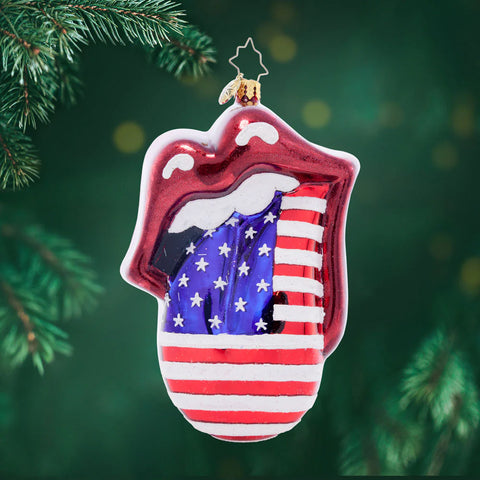 ROLLING STONES TONGUE IN STARS AND STRIPES, 1021823, Radko