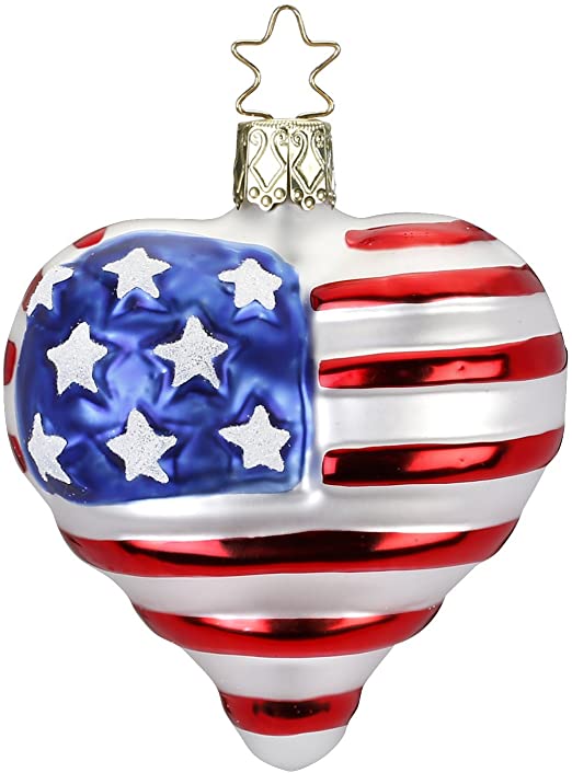 Patriotic Heart, Forever United, Red White Blue, 10231S018, Inge-glas 