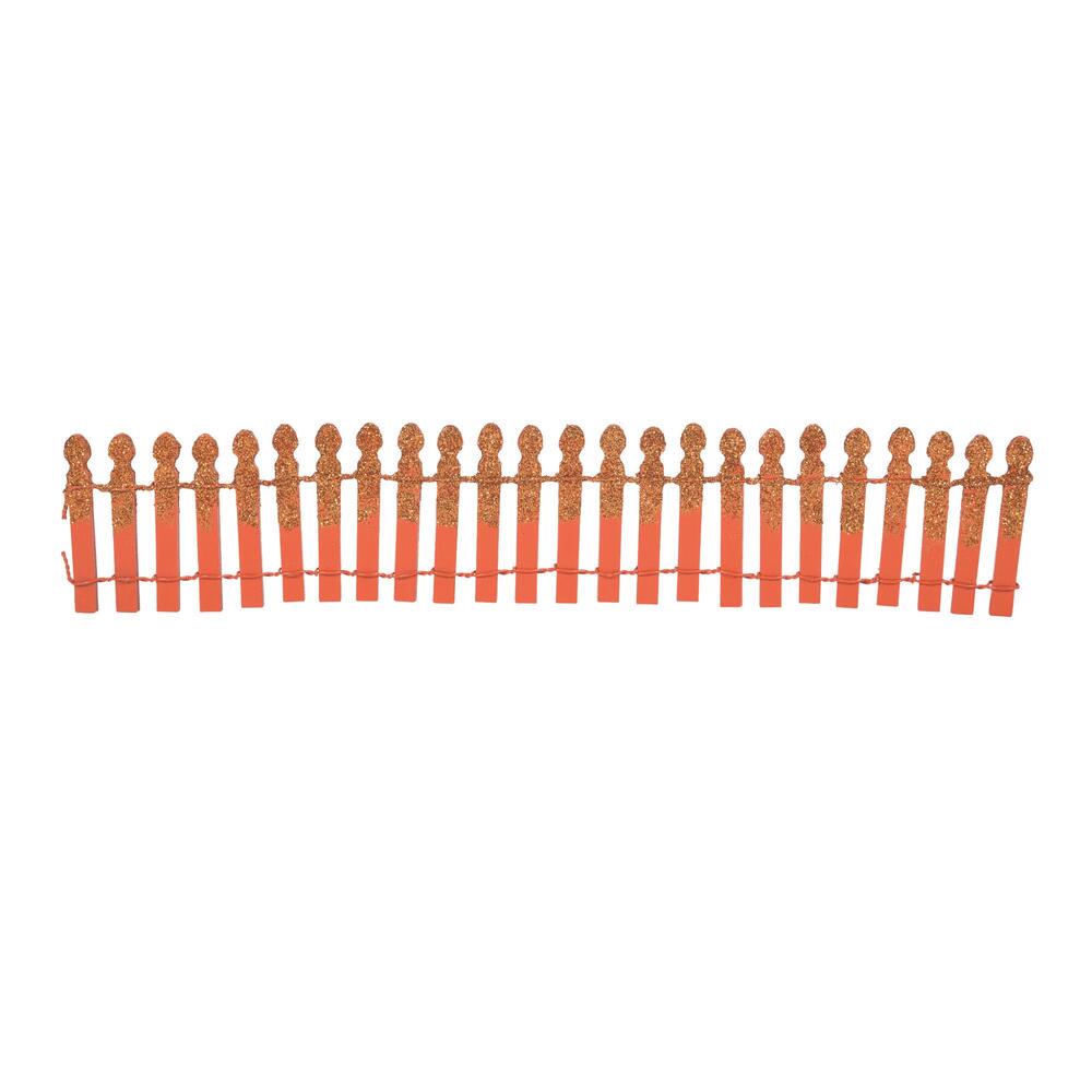 Pumpkin Orange Glitter Fence, 6007703, Halloween Village