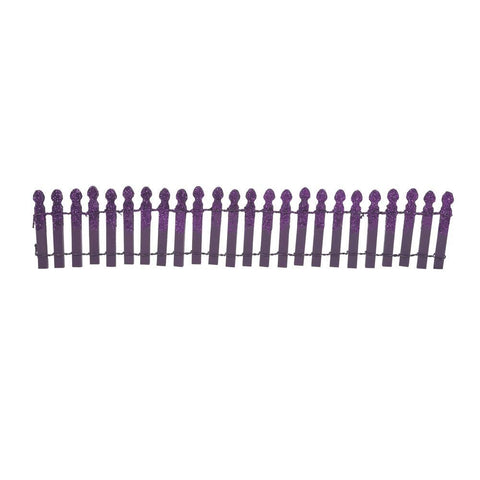 Ghoulish Purple Glitter Fence, 6007704, Halloween Village 