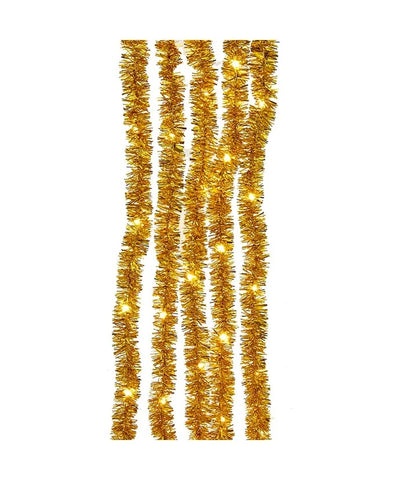 100-Light Gold Tinsel With Warm White Superbright Cascade Lights, AD1001GOWW