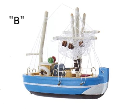Wooden Fishing Boat ornaments 2 asst, D2721 – Robert Moore & Co. Christmas  Town & Village Collectibles