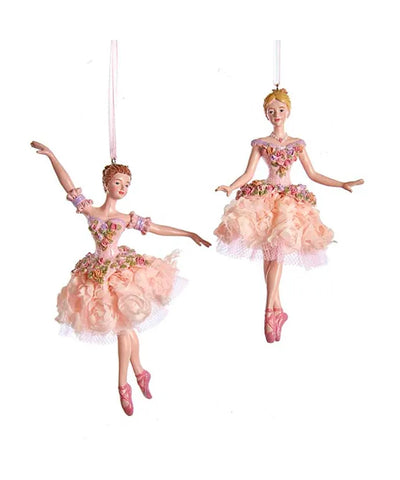 Blush Pink Ballerina Ornaments, 2 Assorted, E0534, Kurt Adler