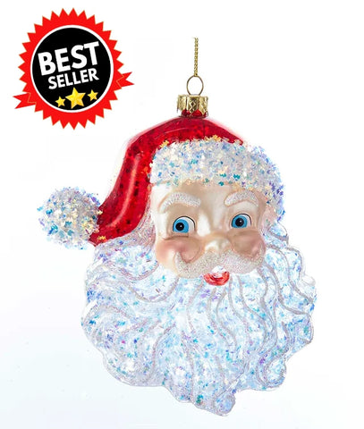 Santa Head Glass Ornament, T2290