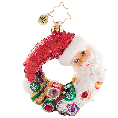 Santa Comes Full Circle Wreath, Gem, 1020635, Christopher Radko