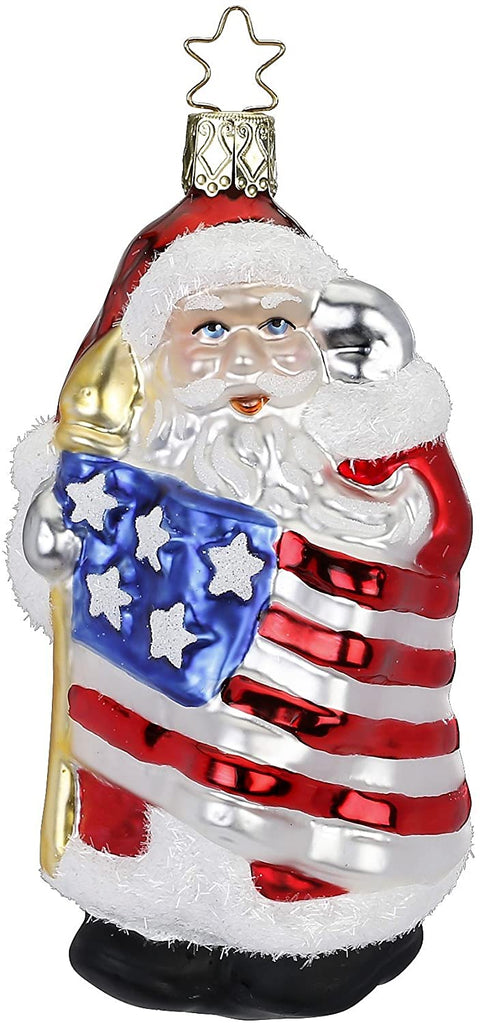 Patriotic Santa, Santa's Salut, Red White Blue, 10234s018, Inge-Glas