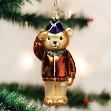 Old World Christmas Air Force Bear Ornament, 12401