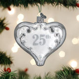 Old World Christmas 25th Anniversary Heart Ornament, 30055