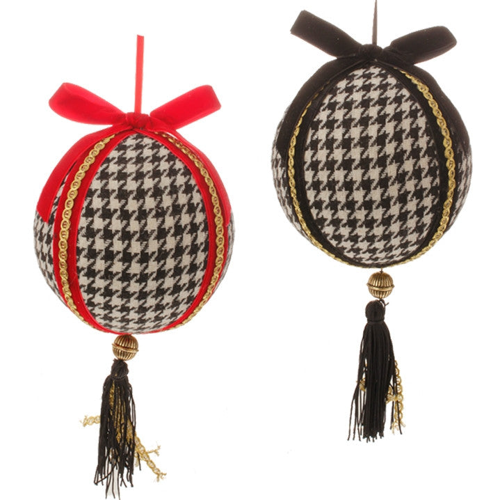 HOUNDSTOOTH BALL ORNAMENT