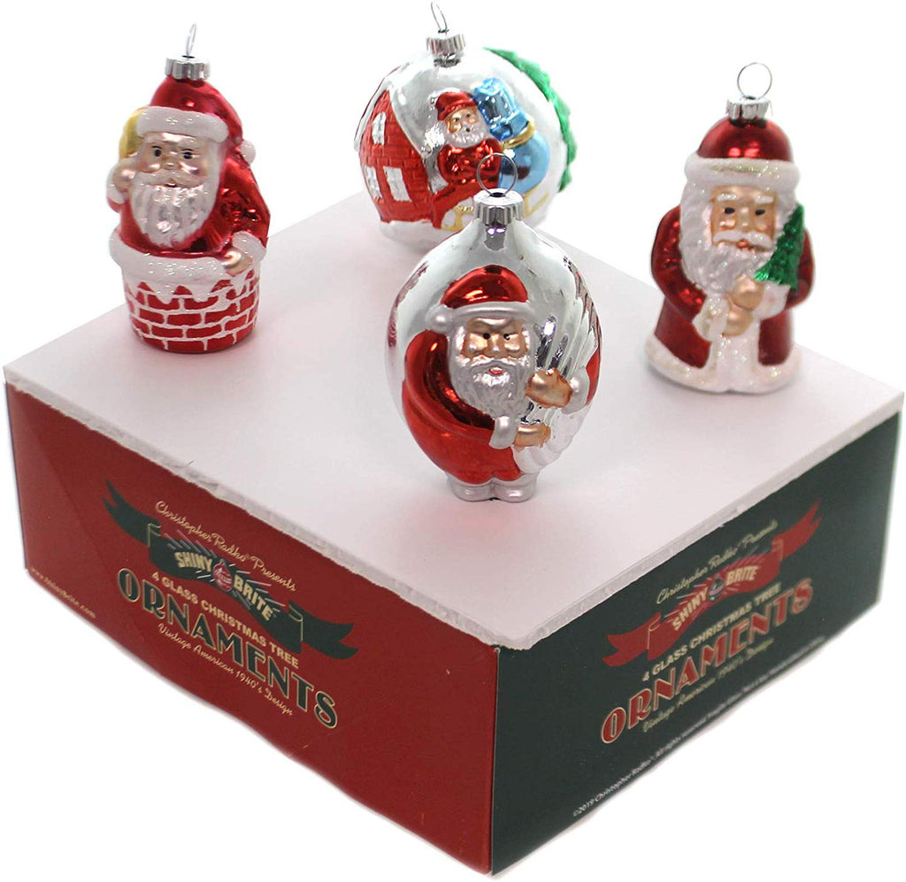 Shiny Brite,  HS Santa Figures Glass,  Holiday Splendor,  4027719