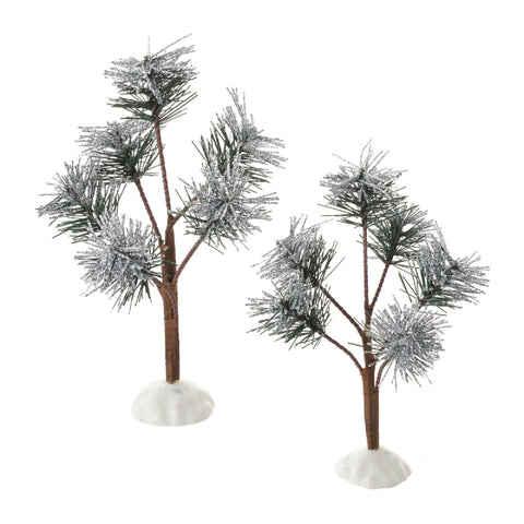 Silver Sparkle Pines, Set of 2, 4051956, Department 56