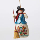 Jim Shore Wonderland Snowman/Broom Ornament Back