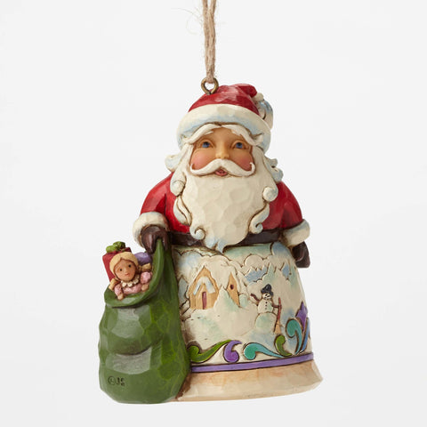 Jim Shore Santa w/Winter Scene Mini Ornament