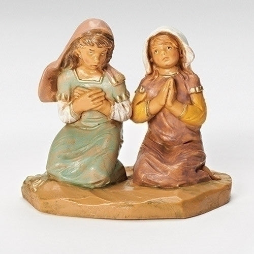 JUNIA & EVE FIG KNEELING PRAYING GIRLS, 5", Fontanini, 54076