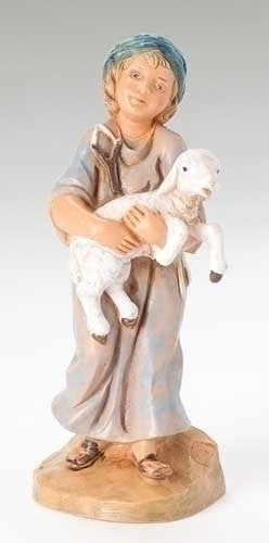 SILAS BOY HOLDING SHEEP 5", Fontanini, 57521