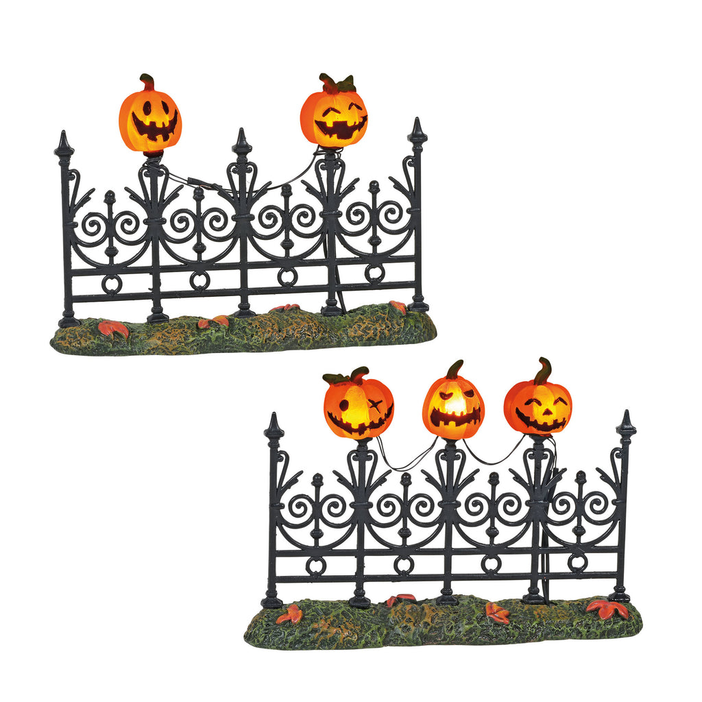 HV, Jack-o-lantern Lit Fence, 6005557, Halloween Village