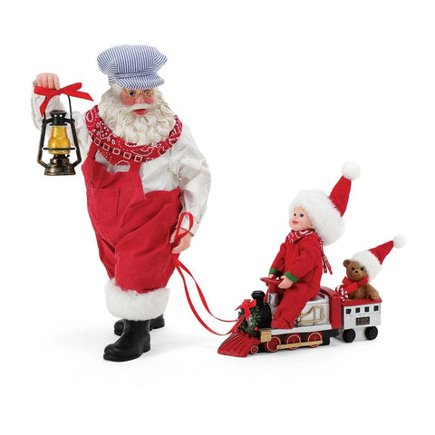PD, Santa and Child, Choo-Choo For Two, 6010199, Possible Dreams, Clothtique