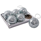 Mirrored Disco Ball Glass Ornaments, 6-Piece Box Set, C1521