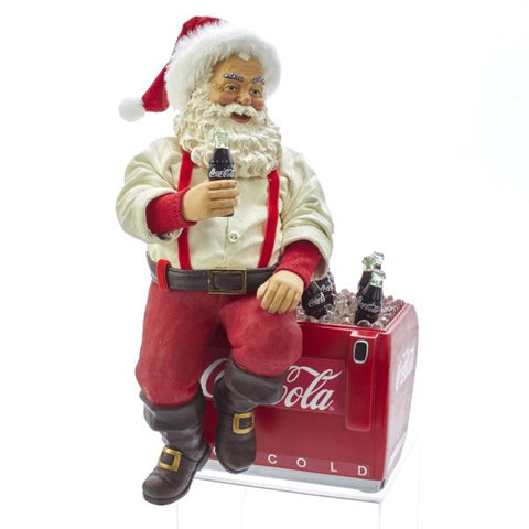 Coca-Cola® Santa Sitting on Cooler Table Piece, CC5191