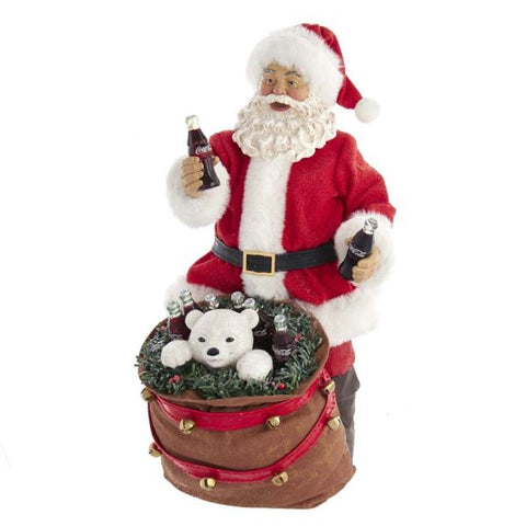 Coca-Cola®, Santa with Bag and Polar Bear, CC5203, Kurt Adler