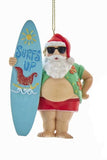Chubby Santa With Surfboard/Reindeer Ornament, E0491, Kurt Adler