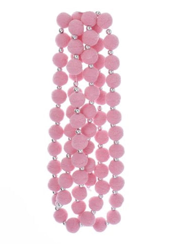 Pink Pearlized Pom Pom Garland, 6 Feet Long, H2057, Kurt Adler