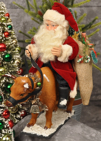🎄🎄St Nick on Cow by Elaine Roesle