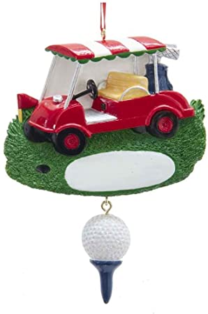 Golf Cart and Tee Ornament for Personalization, A2015, Kurt Adler