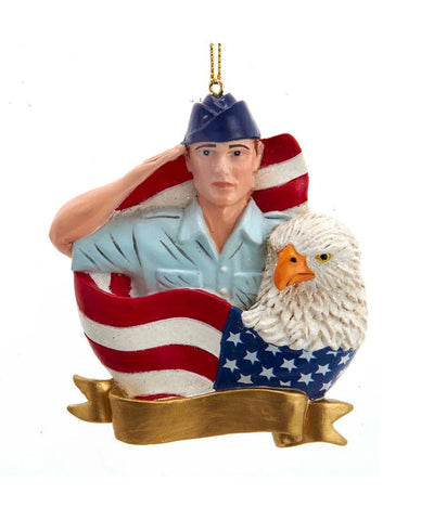 U.S. Air Force™ Airman, Flag, Eagle Ornament For Personalization, AF2202, Kurt Adler