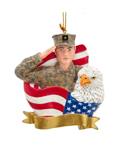 U.S. Army®, Soldier, Flag, Eagle Ornament For Personalization, AM2201, Kurt Adler