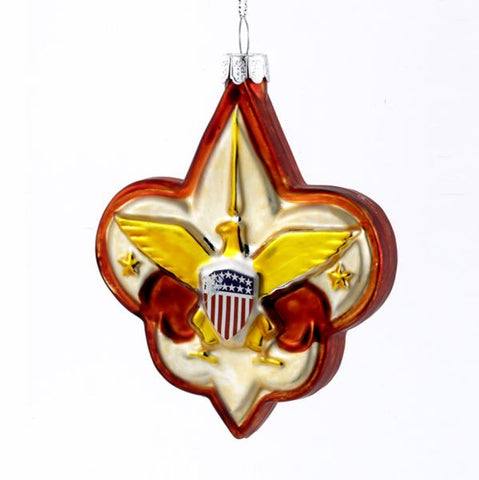 Boy Scout logo glass ornament, BS0001