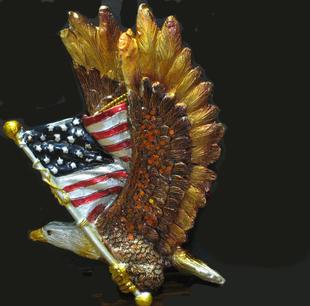 Patriotic Eagle with the American Flag Ornament C3899