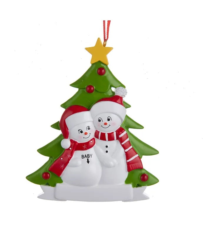 Expecting Snow Couple Ornament For Personalization, C6596, Kurt A