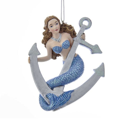 Mermaid with anchor ornament for personalization, C7644