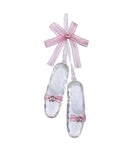 ACRYLIC PINK BALLET SHOES WITH PINK BOW AND JEWEL ORNAMENT, D1345