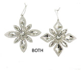 Silver Jewel Snowflake Ornaments, 2 Assorted, D2772