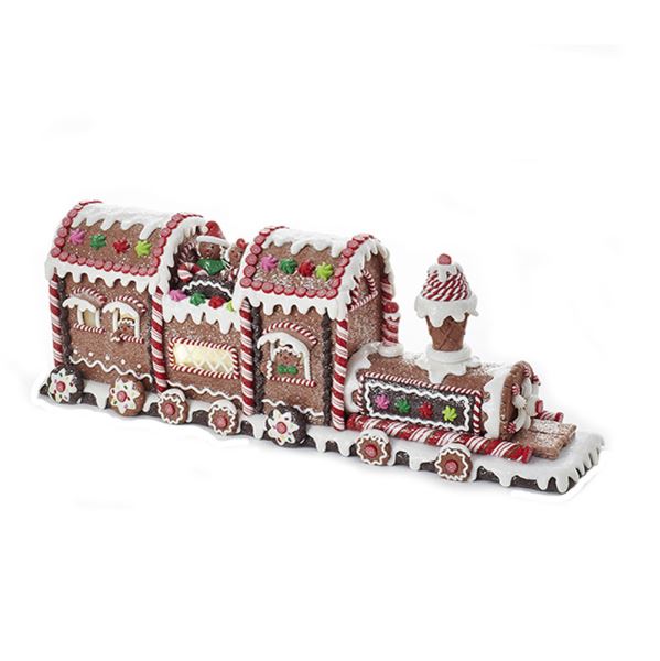 Gingerbread Train, Battery-Operated LED Lighted, D2868