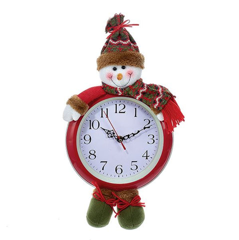 Hanging snowman clock, battery-operated, D2930