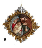 Gold and Silver Nativity Family Ornaments, 2 Assorted, E0678, Kurt Adler