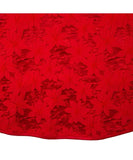 Red Jacquard/Dupioni Poinsettia Tree Skirt, IN1152, Kurt Adler