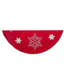 Red Snowflake Embroidered and Pleated Tree Skirt, IN1349, Kurt Adler