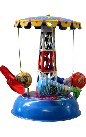 Carousel with Space Capsules, Collectible Tin Toy, MS631