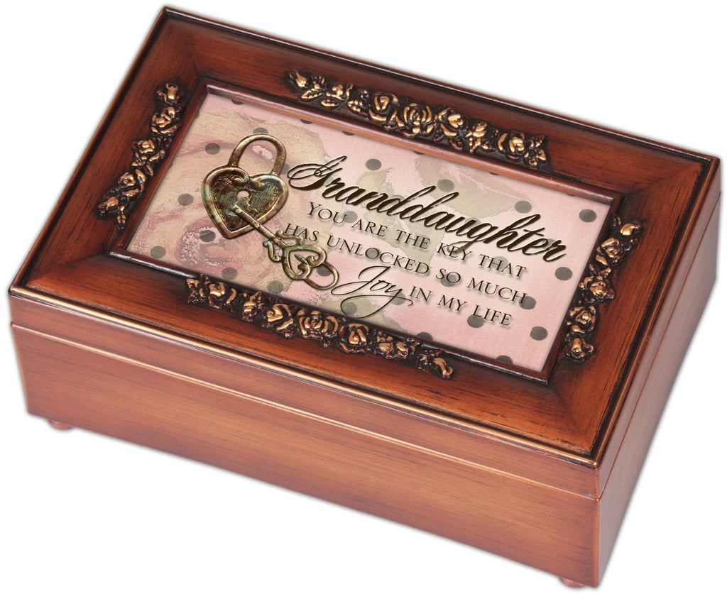 Petite Rose Granddaughter Music Jewelry Box, Plays You Light Up My Life