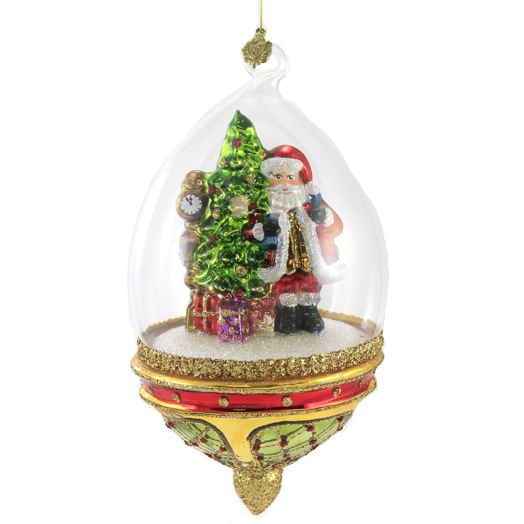 Huras, Santa With Tree, Grandfather Clock In Dome, S865