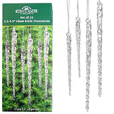 Glass Icicle Ornaments Clear Twist Set of 24, W3730